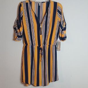 Lush Yellow and Blue Mini Dress